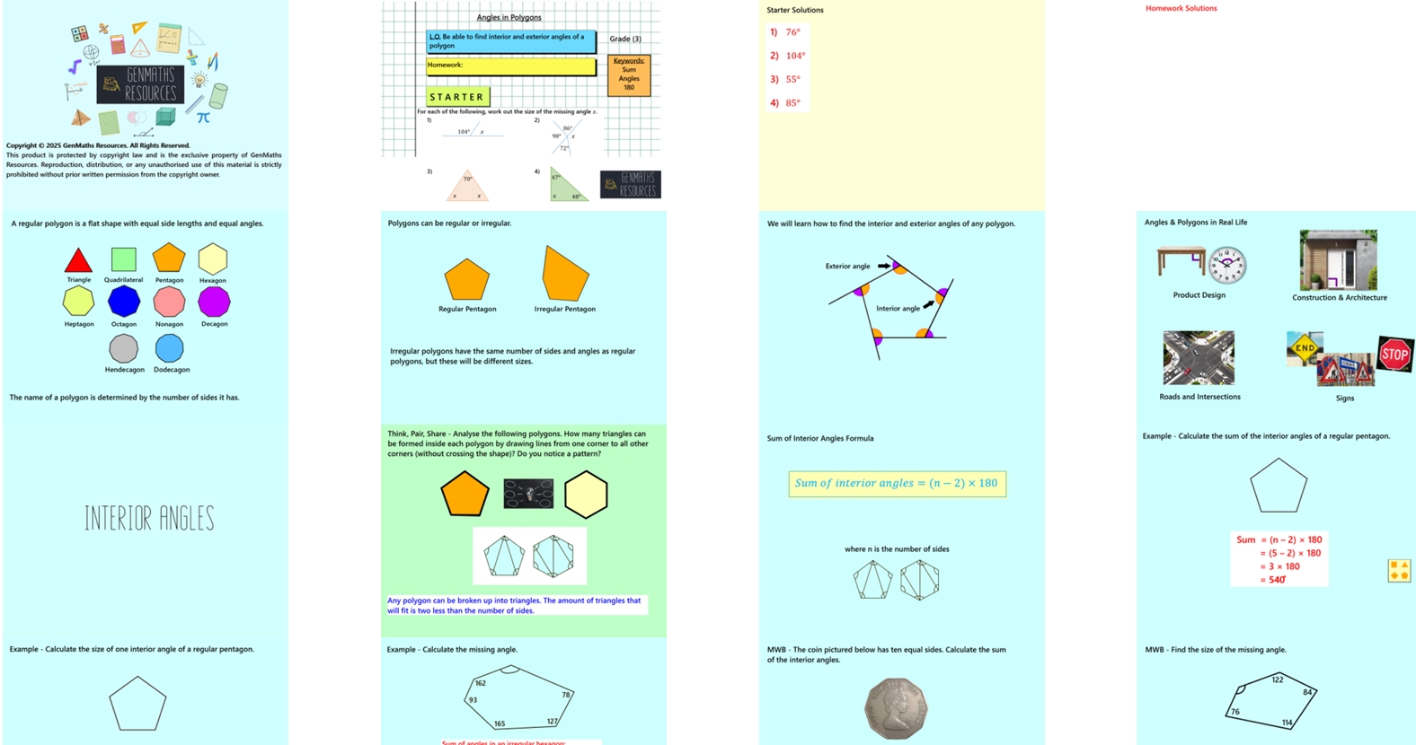 3.6 Angles in Polygons GCSE PowerPoint Lesson