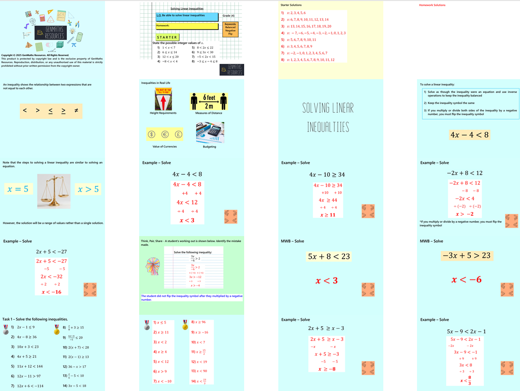 2.31 Solving Linear Inequalities GCSE PowerPoint Lesson