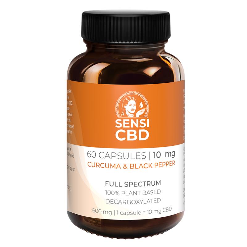 Aceite de CBD - 10 mg - 60 cápsulas Cúrcuma y pimienta negra