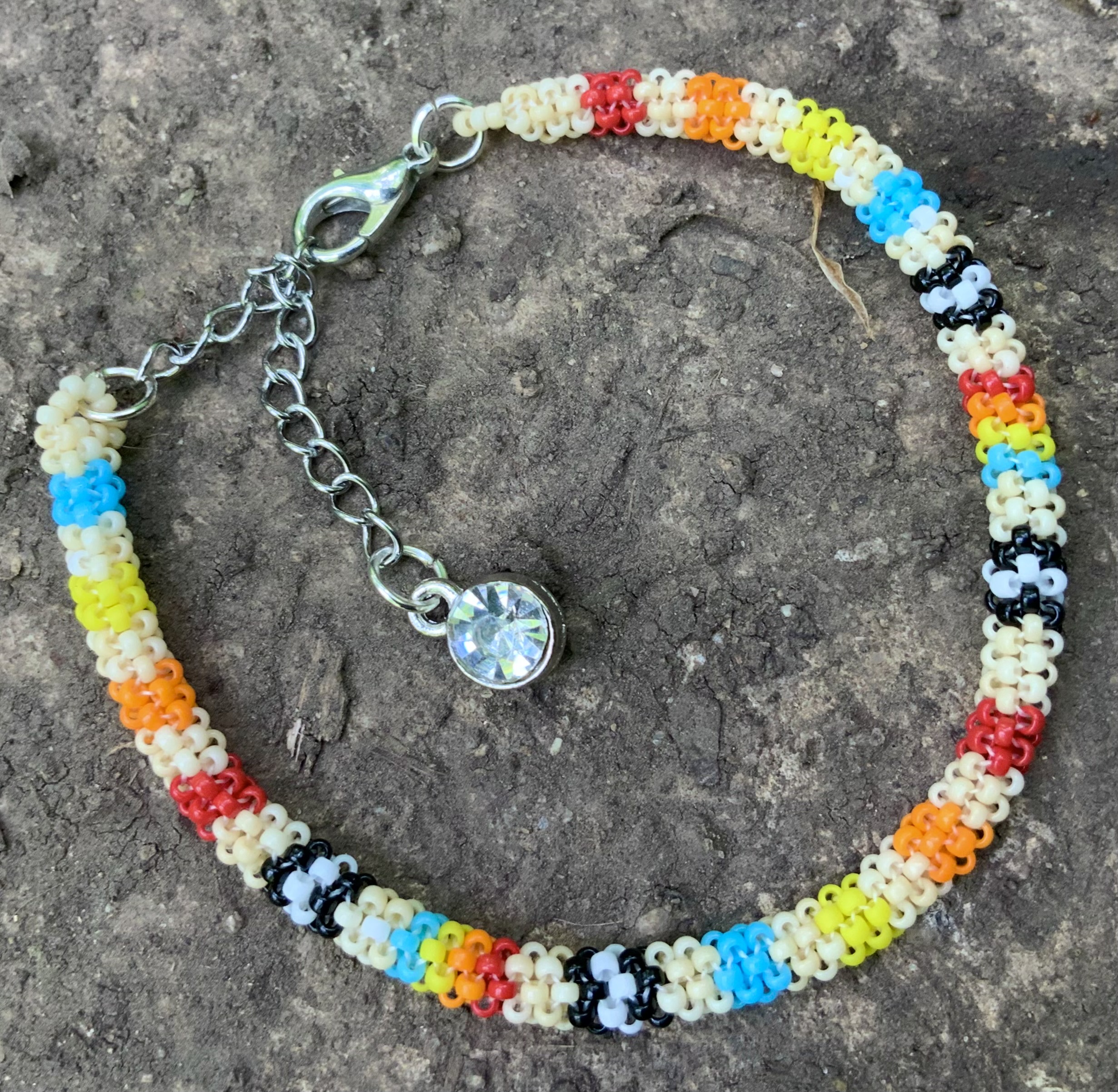 Rainbow cake beaded bracelet