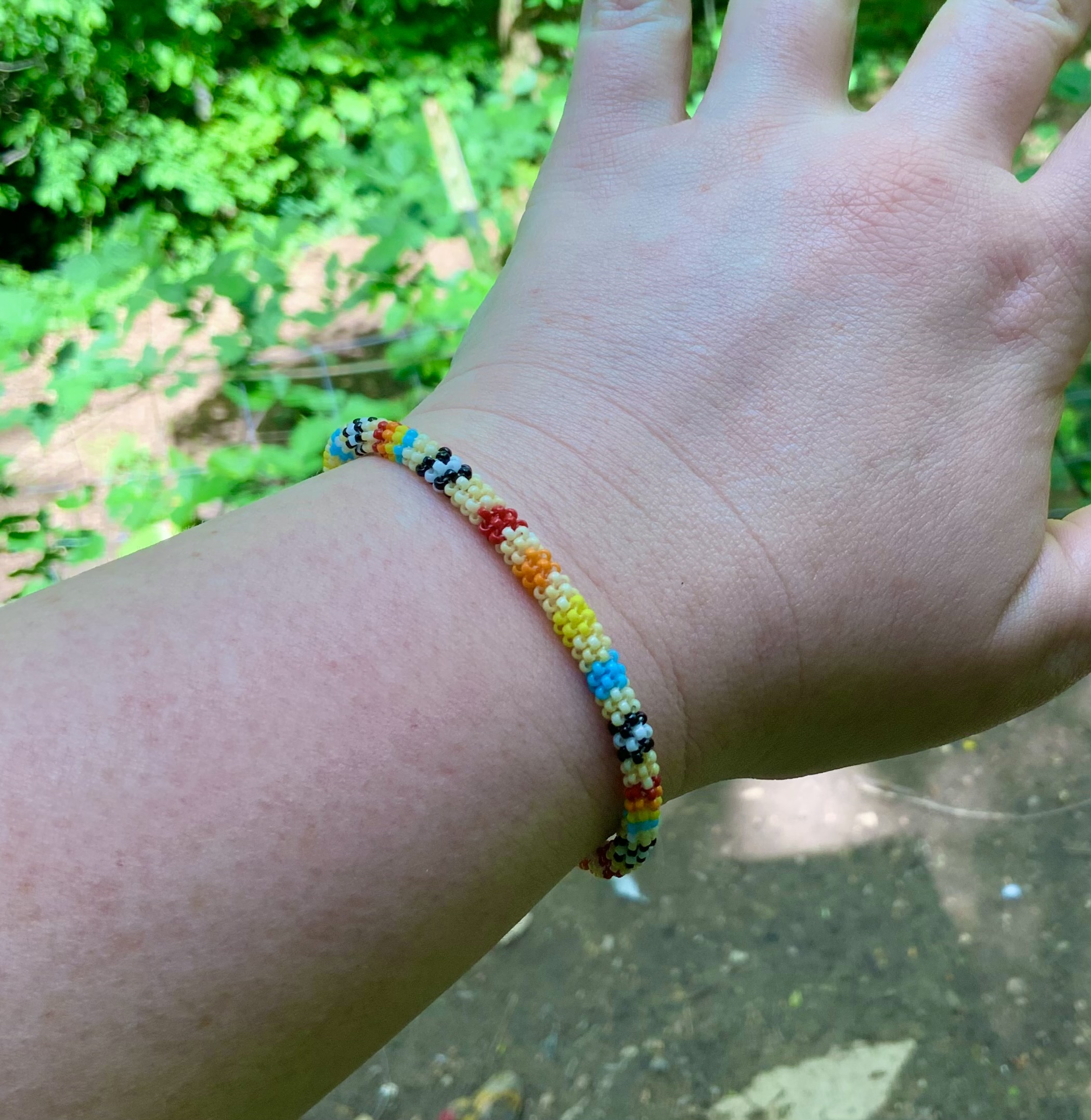 Rainbow cake beaded bracelet