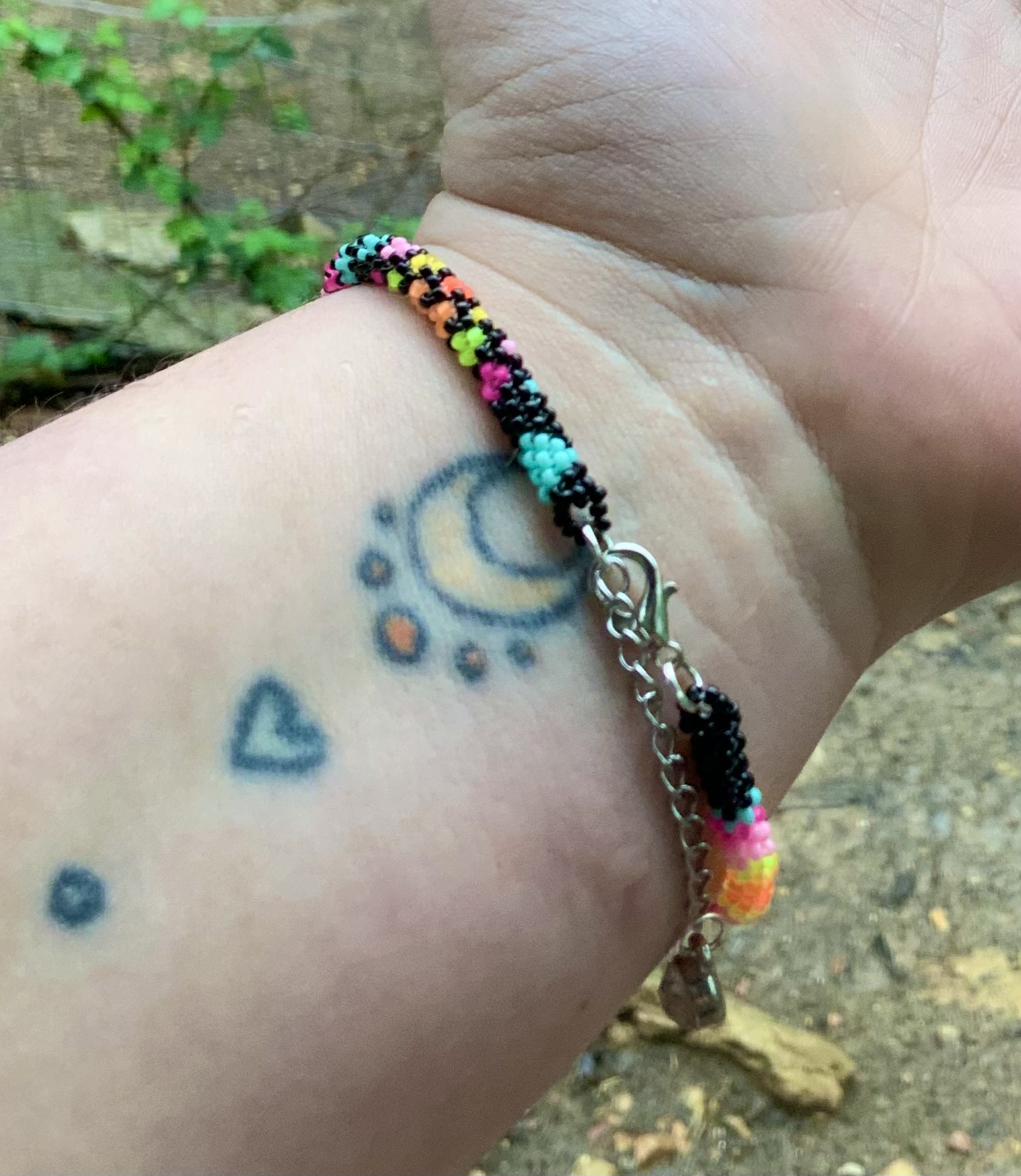 Neon flamingo beaded bracelet