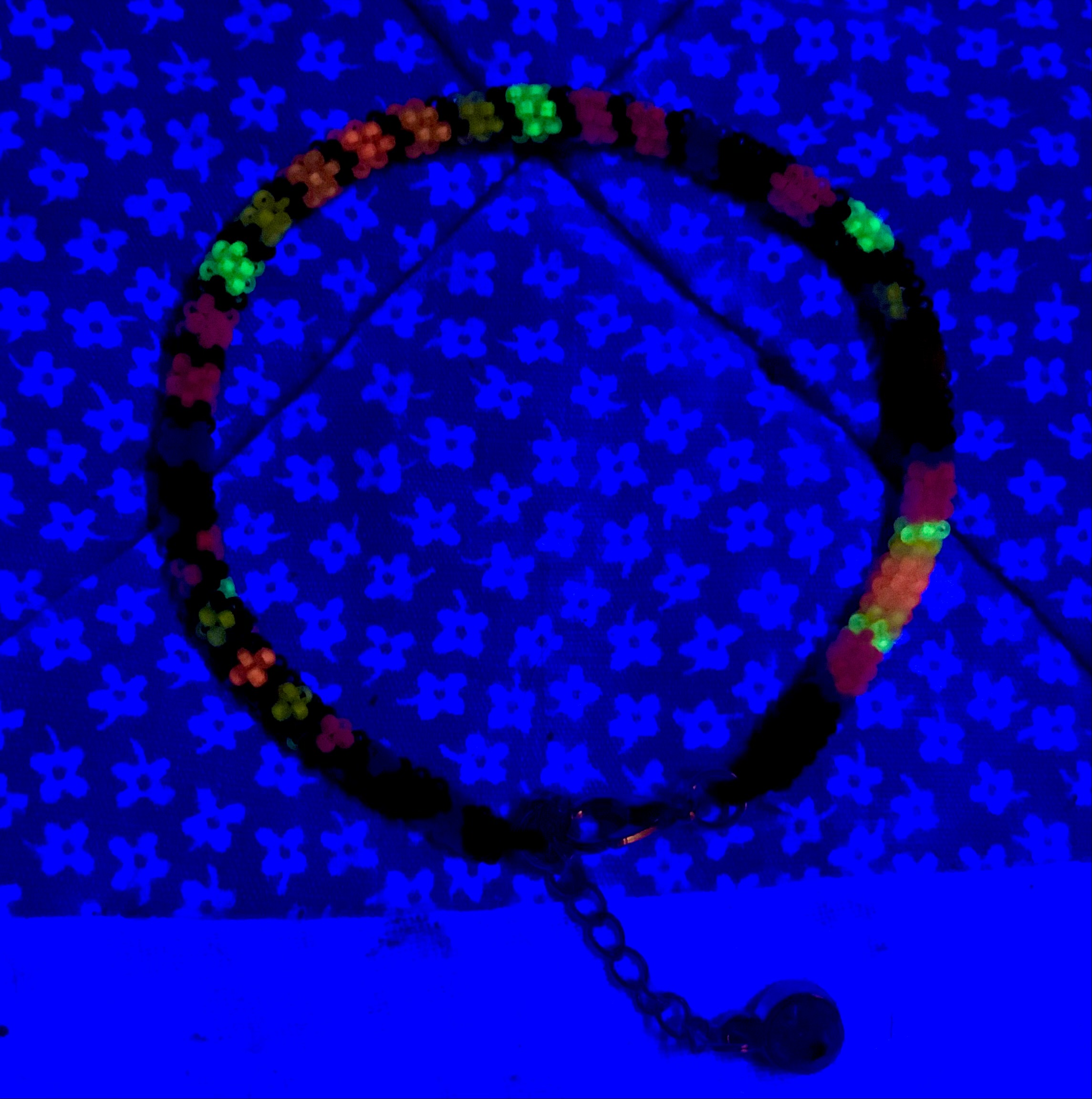 Neon flamingo beaded bracelet