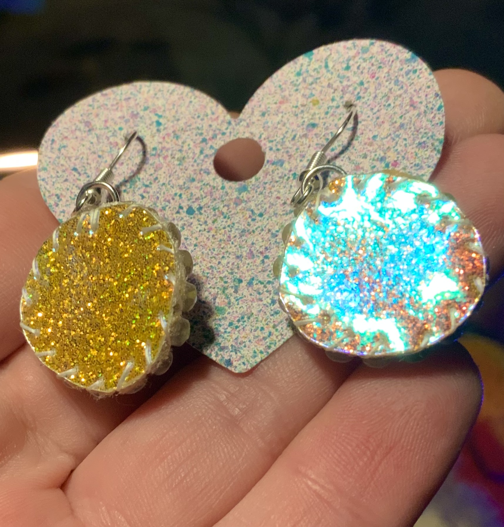 Rainbow blop beaded earrings