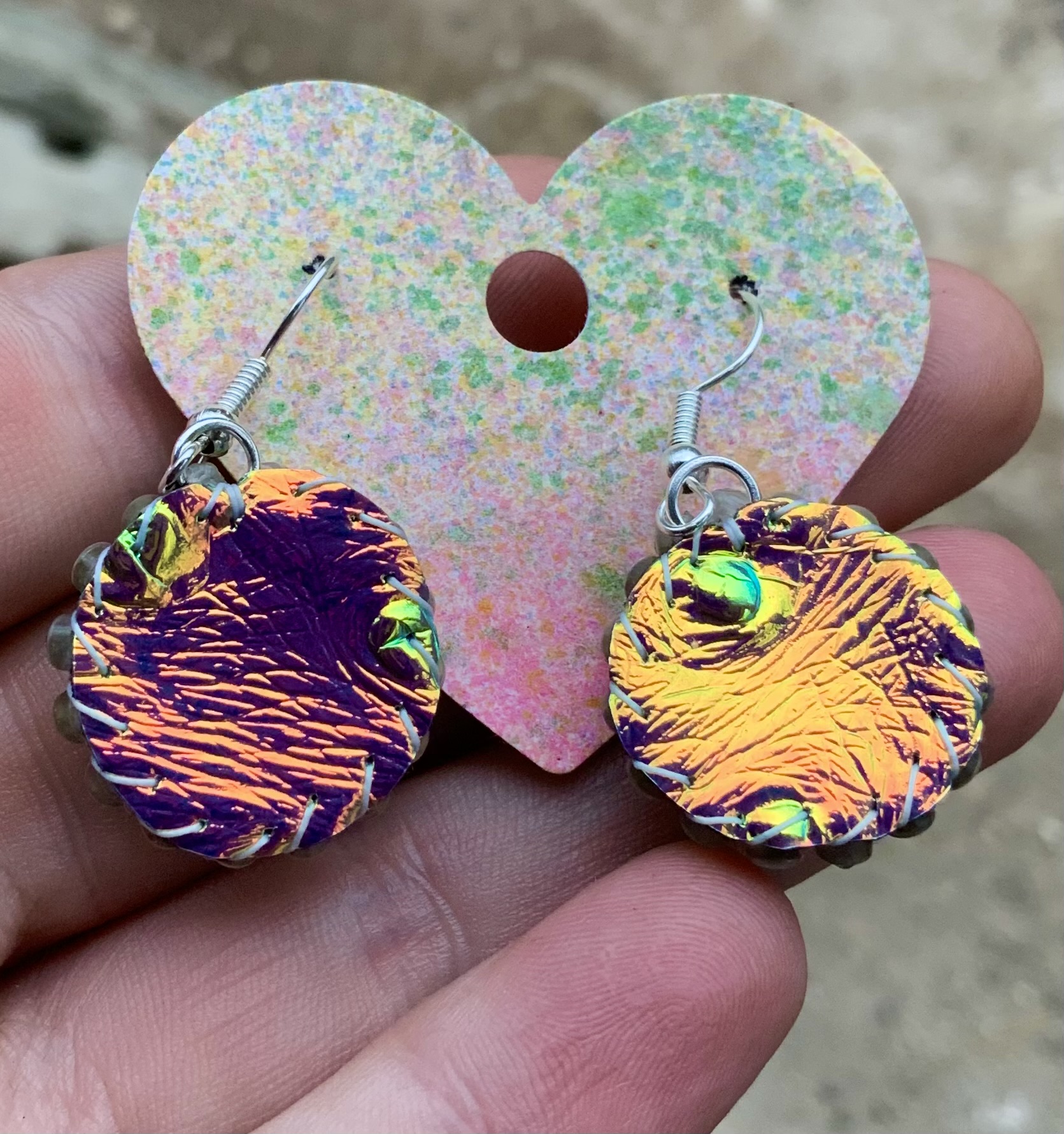 Eyeball beaded glow in the dark earrings