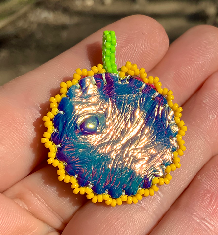 Green candy blops beaded pendant