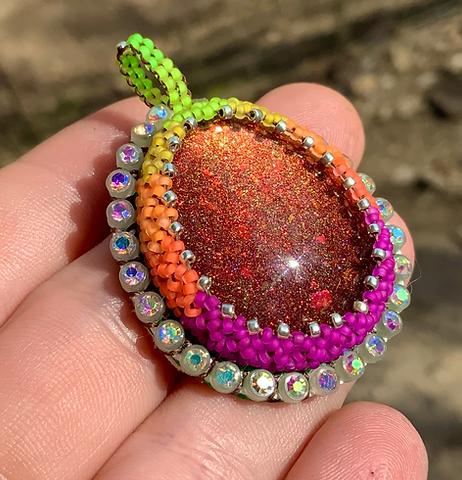Starburst beaded pendant