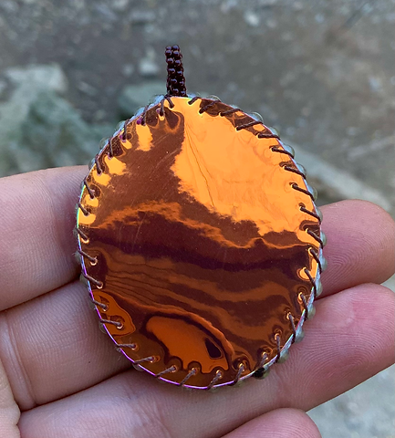 Moss agate beaded glow in the dark pendant