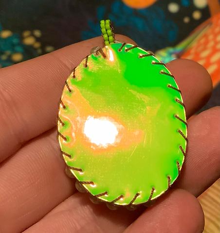 Lemon quartz beaded pendant