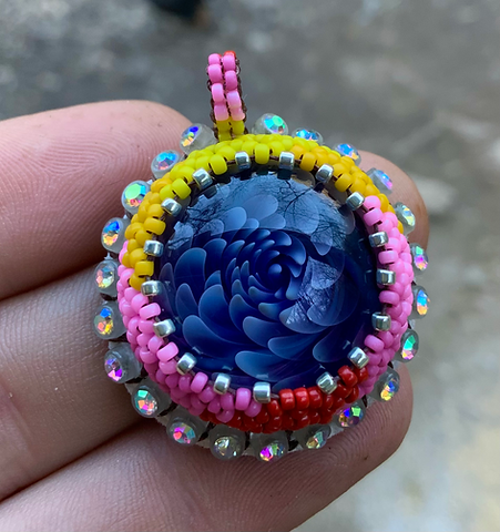 Pinkello beaded pendant