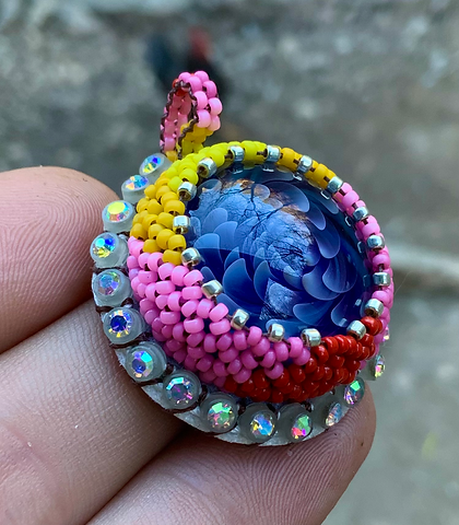 Pinkello beaded pendant