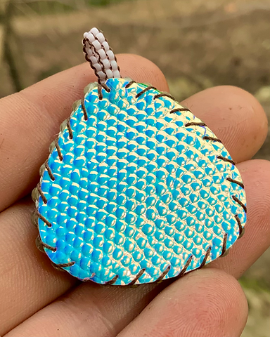 Pink ombré beaded pendant