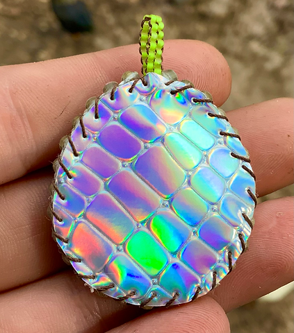 Yellow and blue ombre beaded pendant