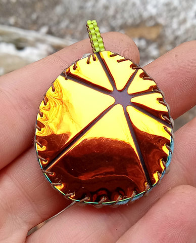 Green ombré breaded pendant