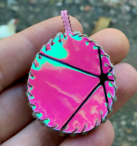 Pink Pank beaded pendant