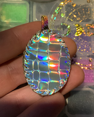 Cobalt blue beaded pendant