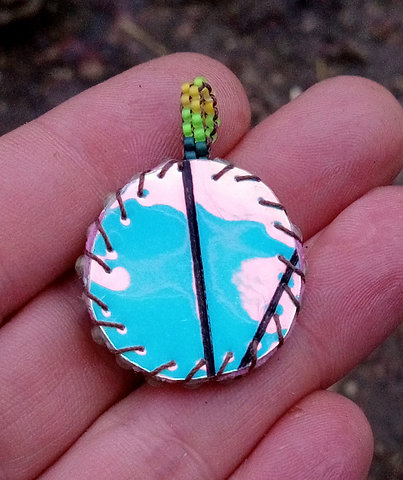 Beaded eyeball pendant