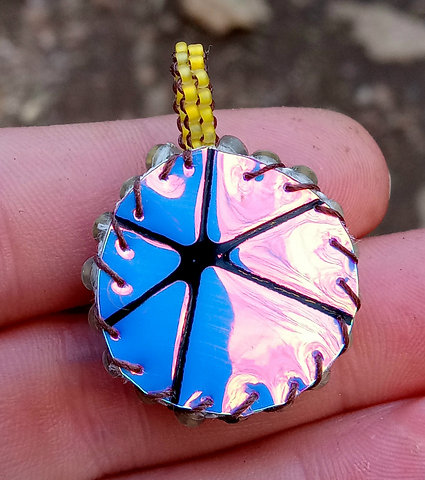 Opal beaded pendant