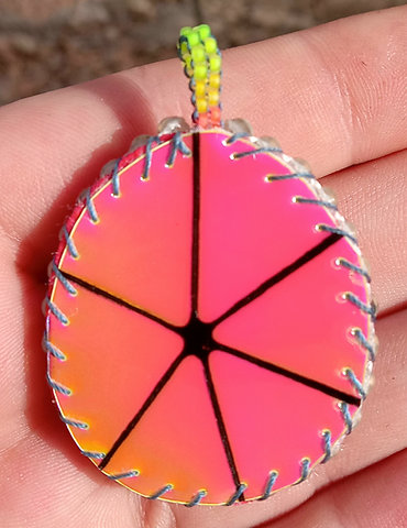 Magenta magic beaded pendant