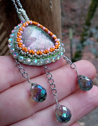 Panky green beaded pendant