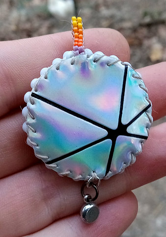 Plourange mushroom blops beaded pendant