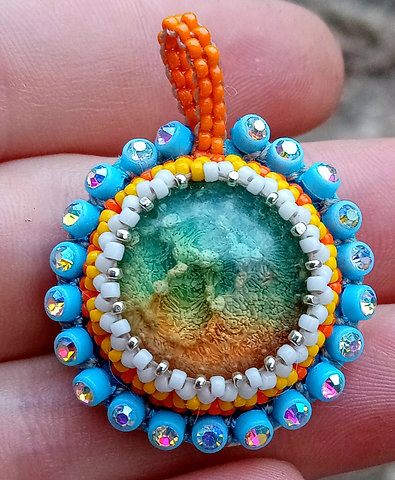 Sunshine lollipop beaded pendant