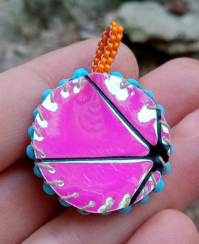 Sunshine lollipop beaded pendant