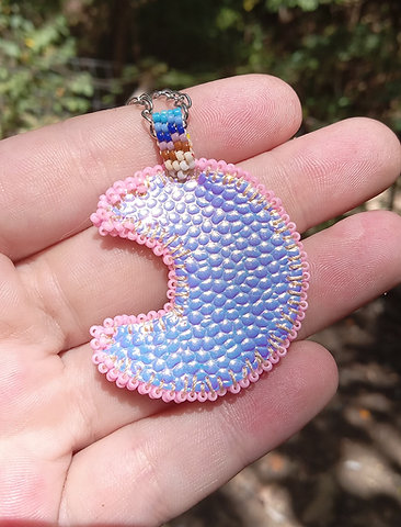 Beaded moon medallion