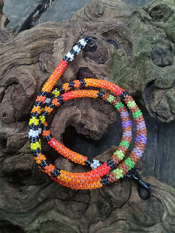Halloween stripes peyote stitched necklace