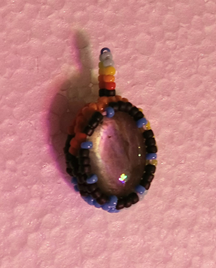 Labradorite rainbow beaded pendant