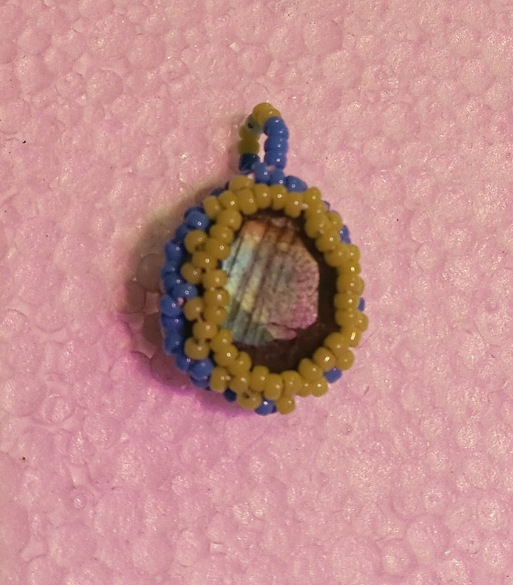 Blues and greens labradorite beaded pendant