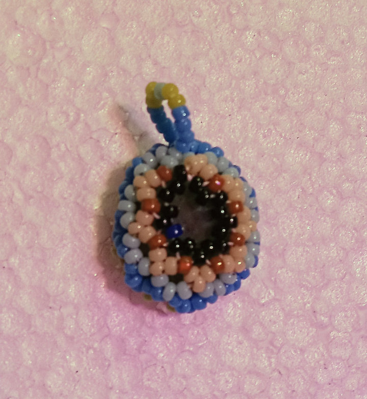 Blues and greens labradorite beaded pendant