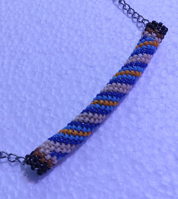 Seed Roll peyote stitched necklace