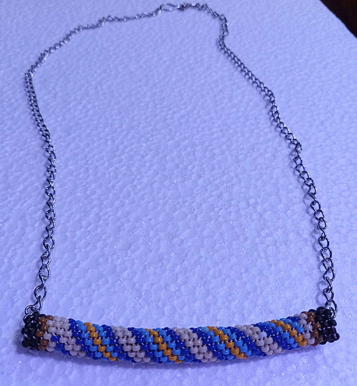 Seed Roll peyote stitched necklace