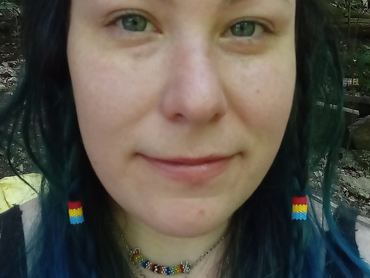 Primary colored peyote stitched hair bead set
