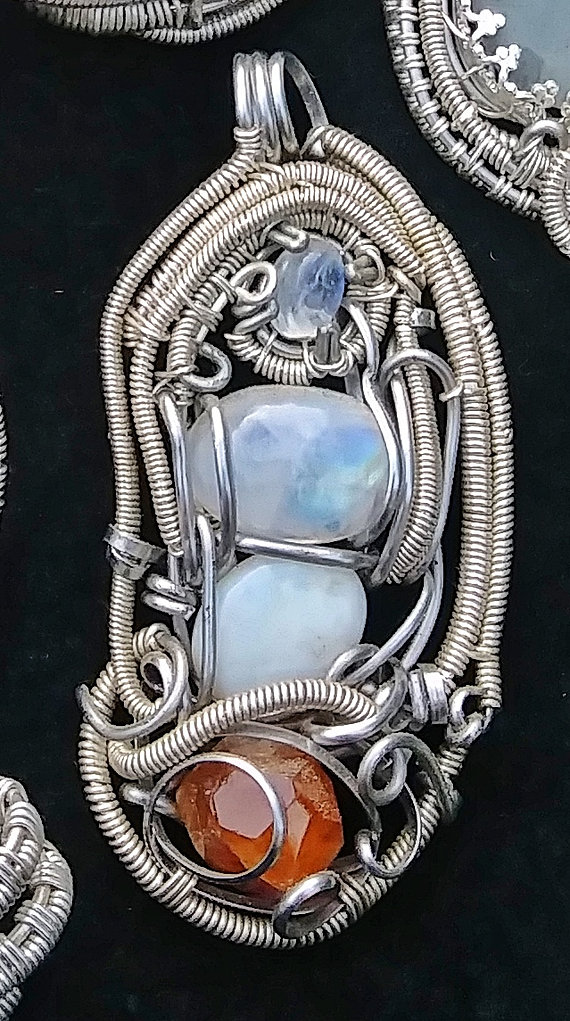 Discounted Super mix wire wrapped pendant