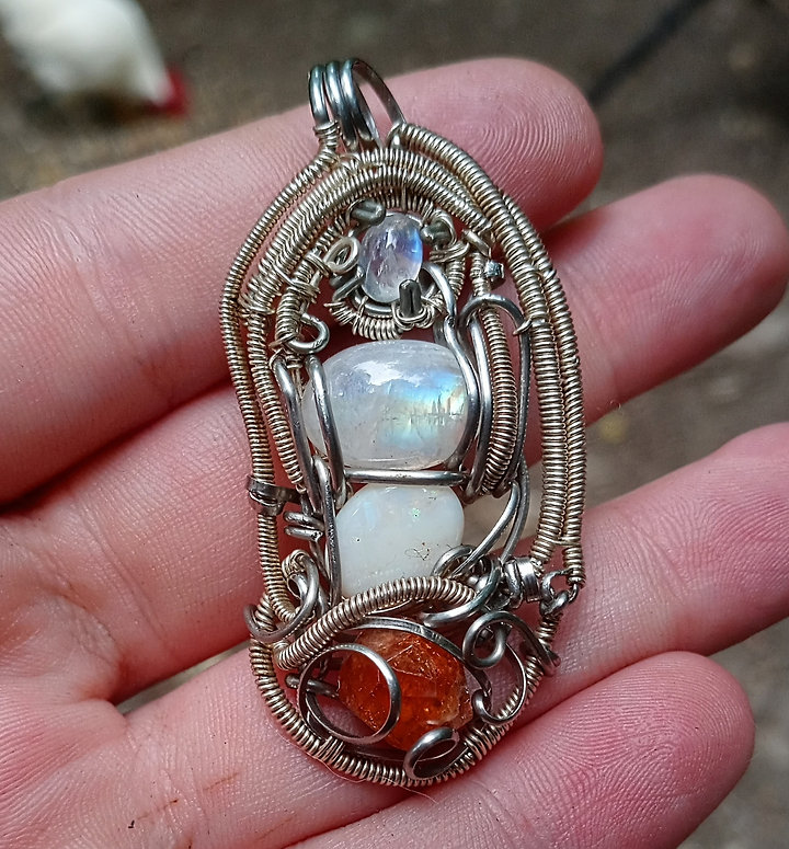 Discounted Super mix wire wrapped pendant