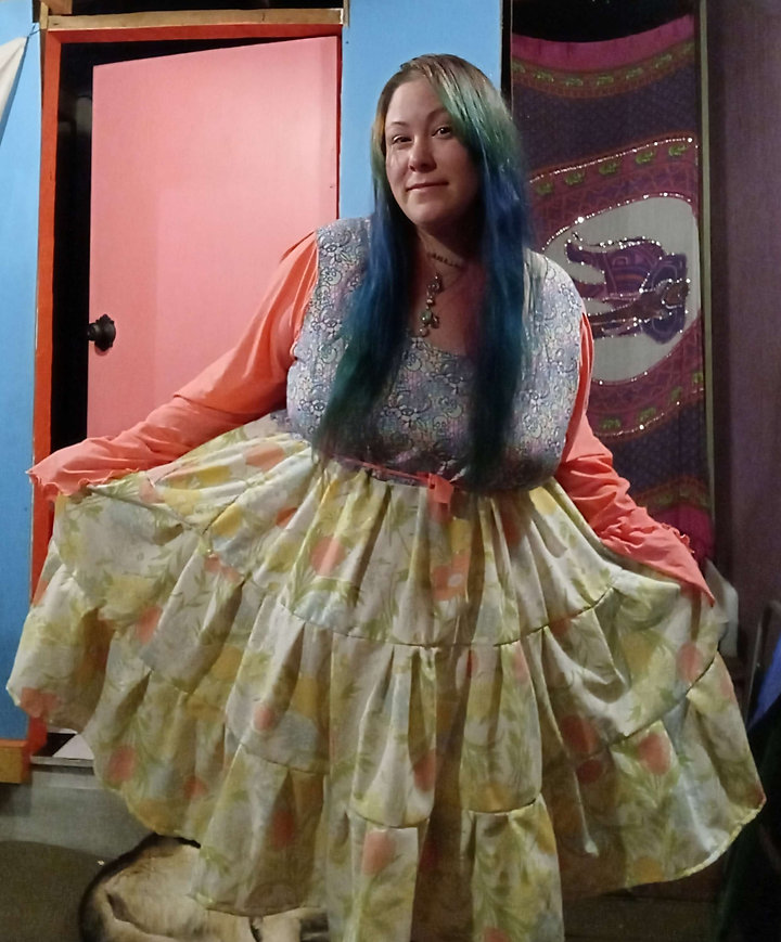 Pink Flower Faerie long sleeved dress