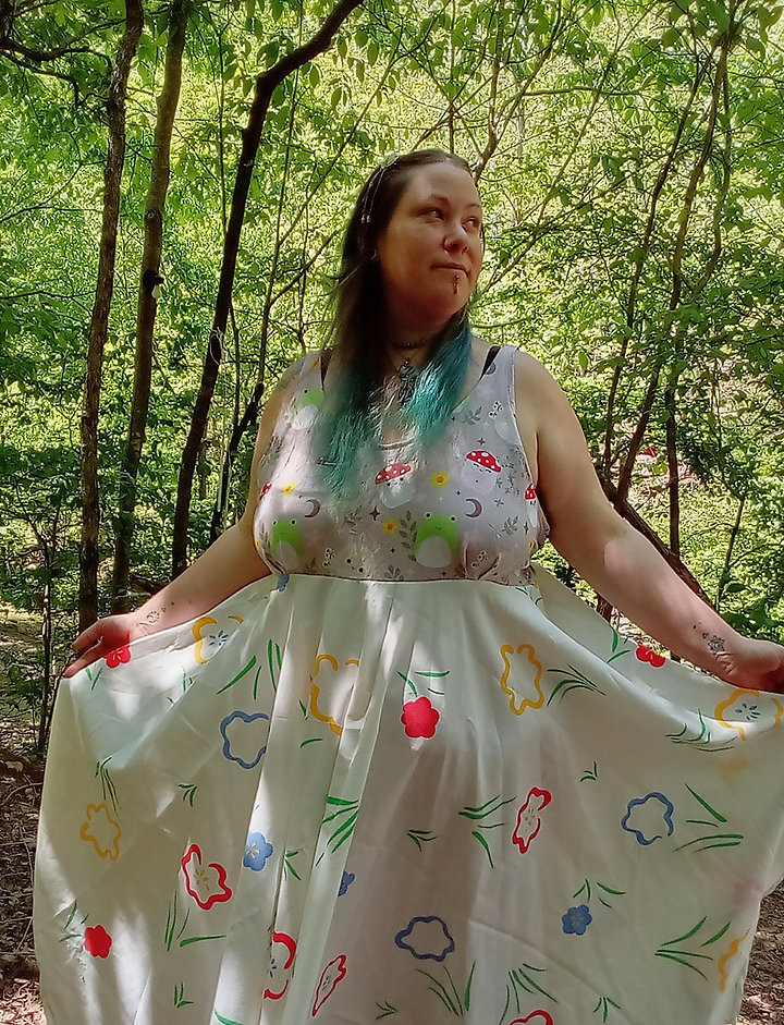 Mushroom and frog boi dress