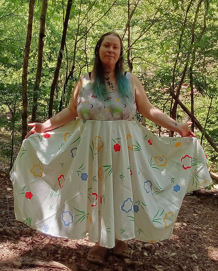 Mushroom and frog boi dress