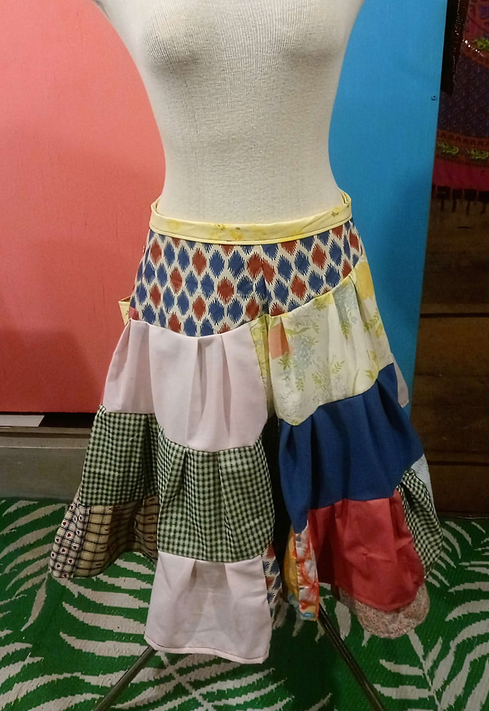 Super frilly patchwork wrap skirt