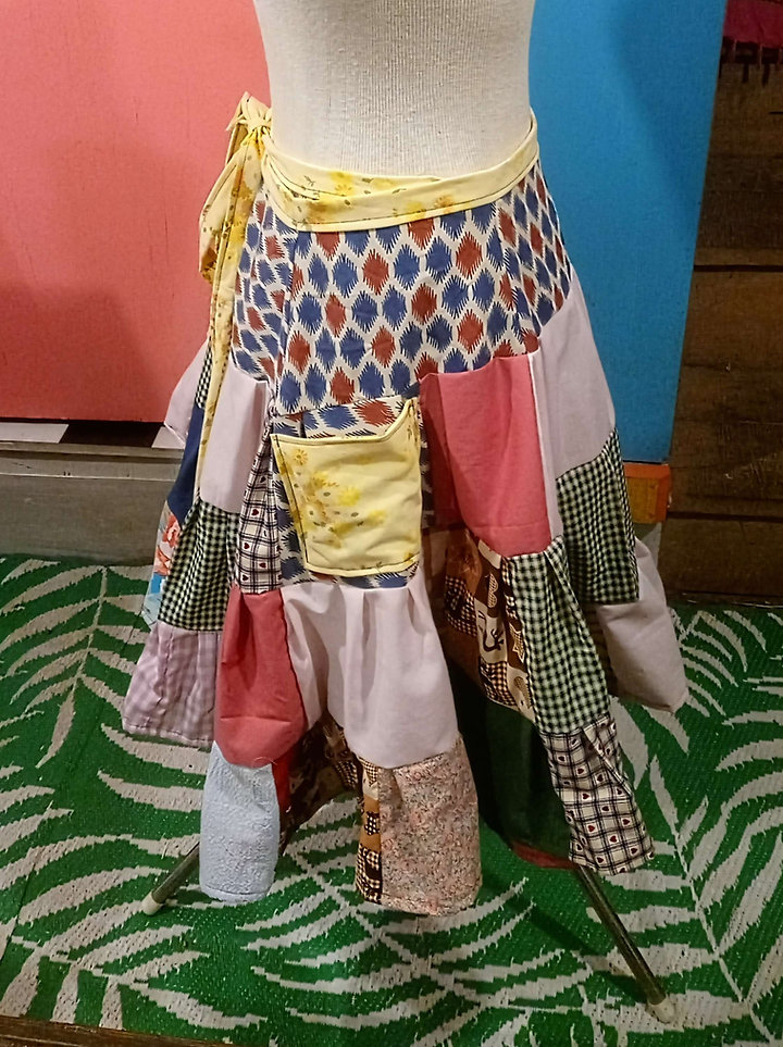 Super frilly patchwork wrap skirt