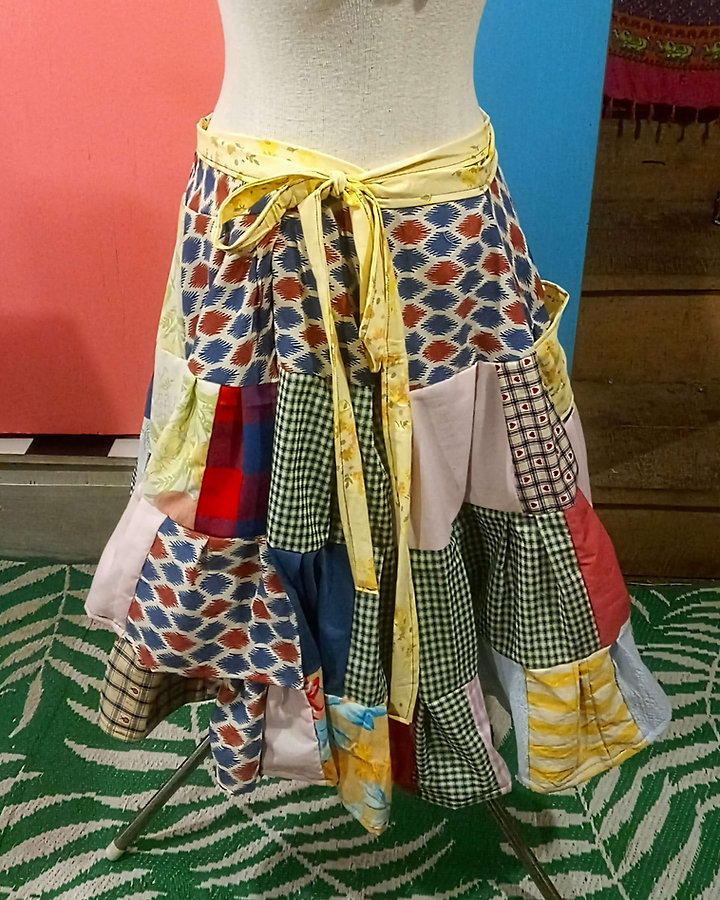 Super frilly patchwork wrap skirt