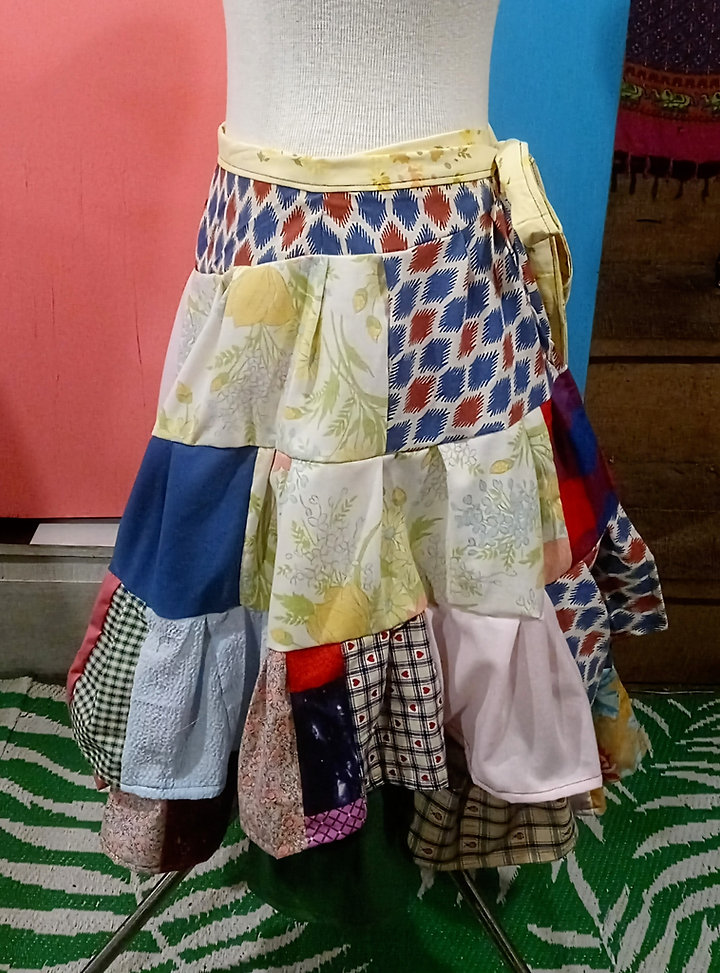 Super frilly patchwork wrap skirt