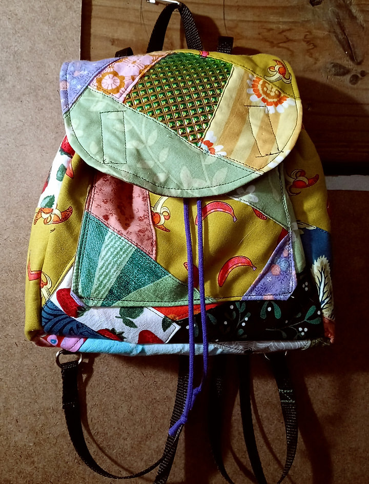 Patchwork banana mini backpack 
