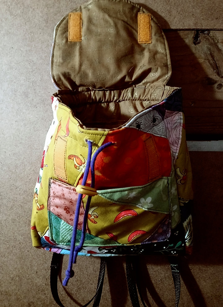 Patchwork banana mini backpack 