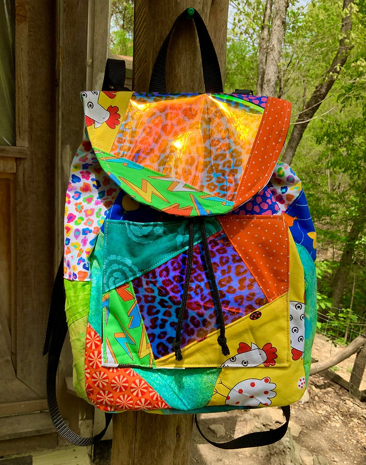 Rainbow leopard chicken medium sized backpack