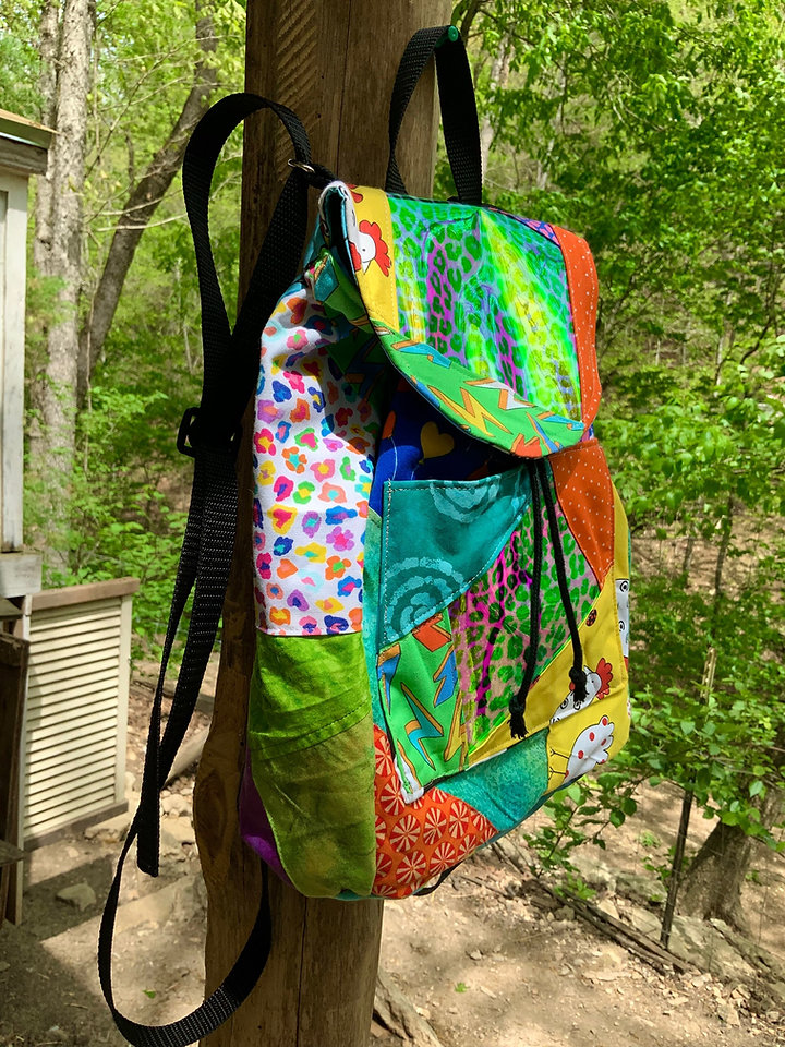 Rainbow leopard chicken medium sized backpack