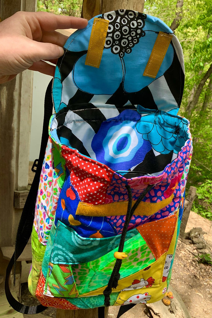 Rainbow leopard chicken medium sized backpack