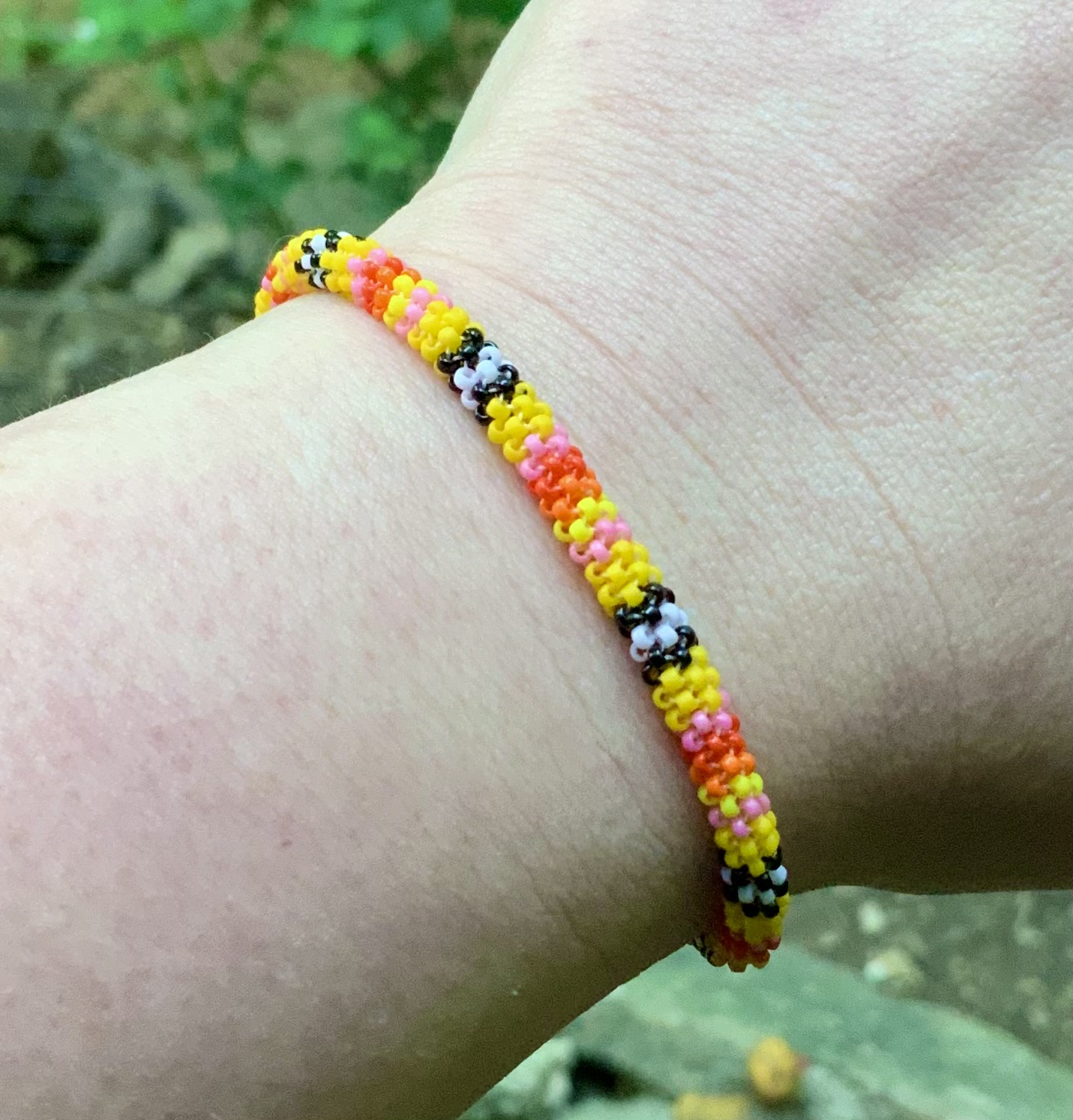 Fire stripes beaded bracelet 